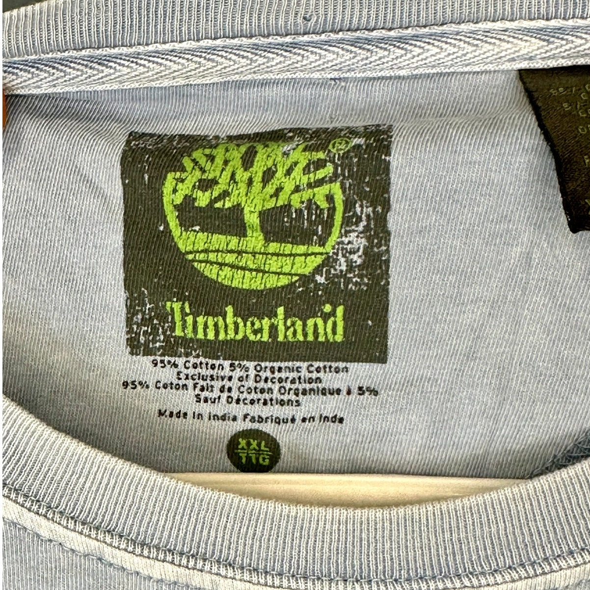 Timberland Light Blue T Shirt XXL Embroidered logo