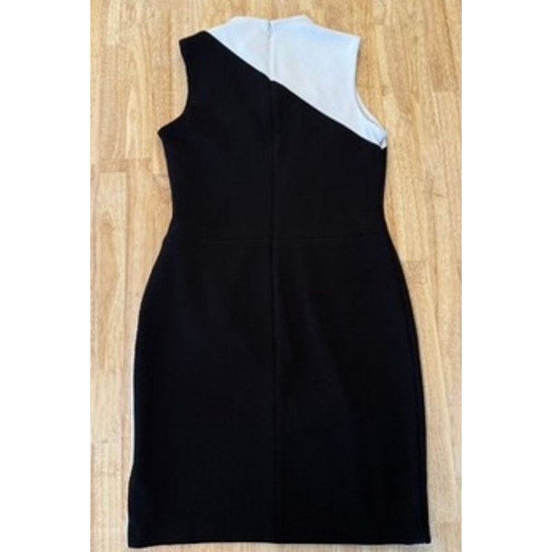 American Living Color Block Black White Sheath Shift Dress 8