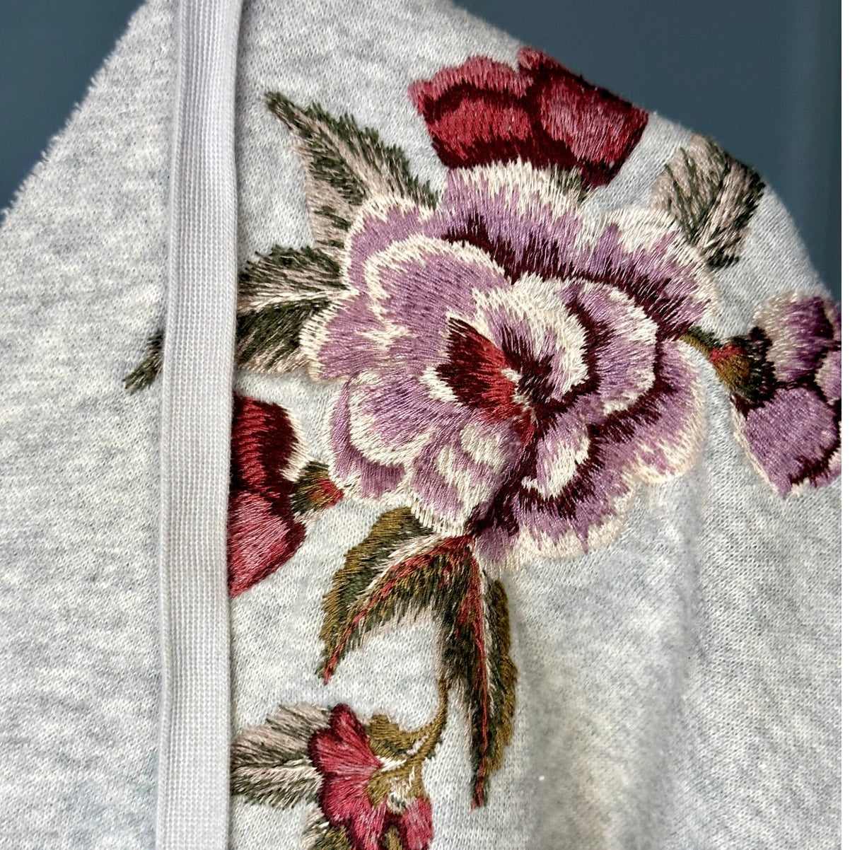 American Eagle Cropped Embroidered Hoodie sz sm
