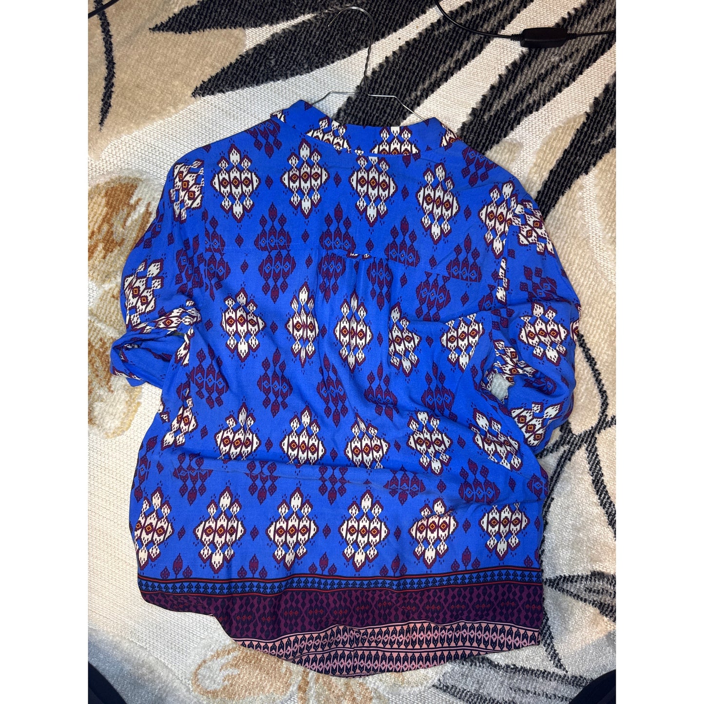 Anthropologie Maeve Blue Woodland Walk Tunic Long Sleeve