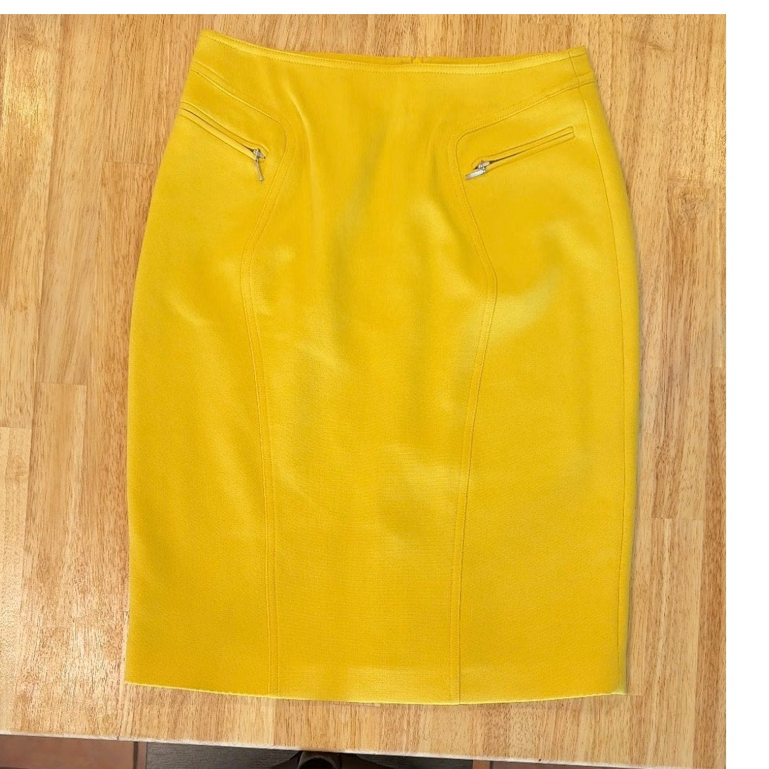 Alain Manoukian Italian knit blend Yellow pencil skirt sz40