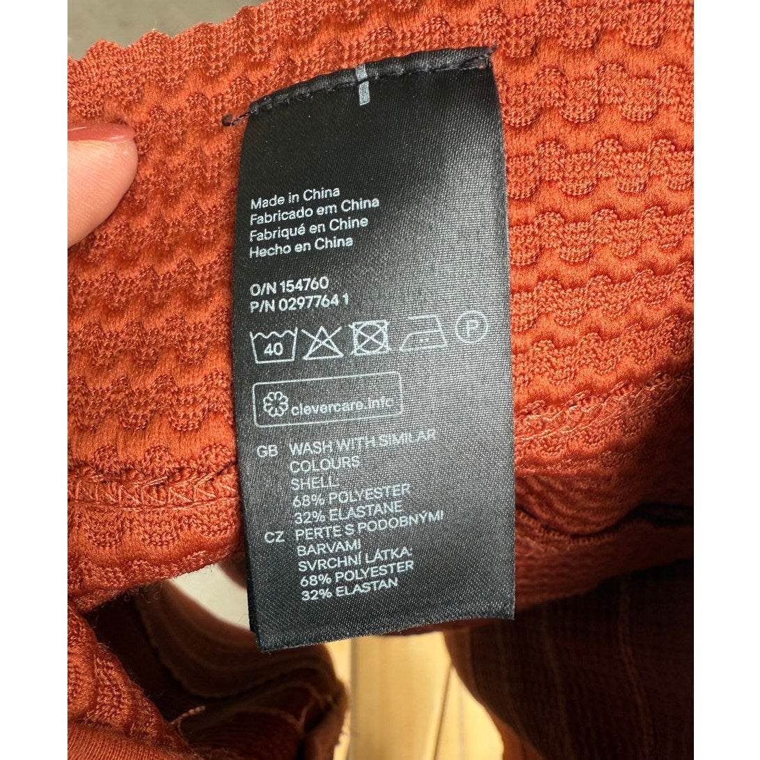 H&M Size M Burnt Orange High Waisted Textured  Skirt