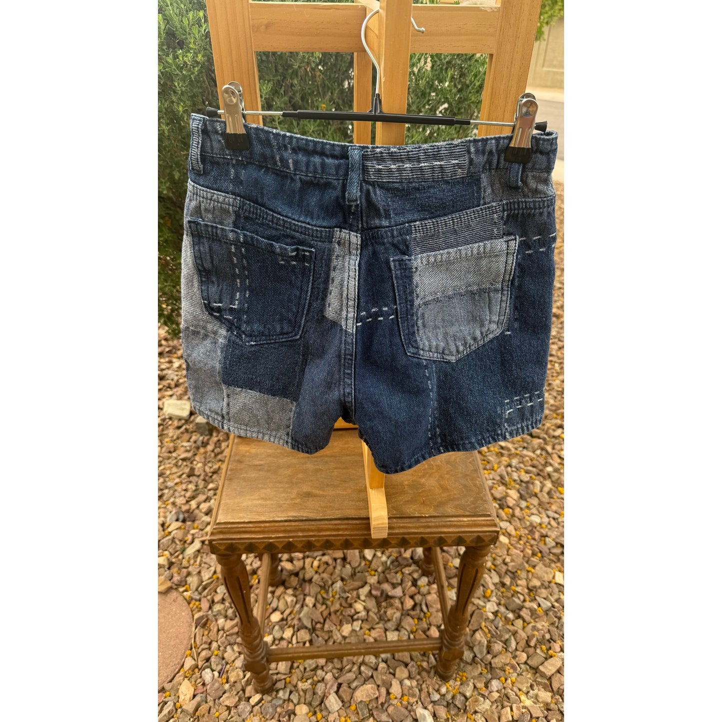 RomWe Size s Cotton Blend Patchwork Short