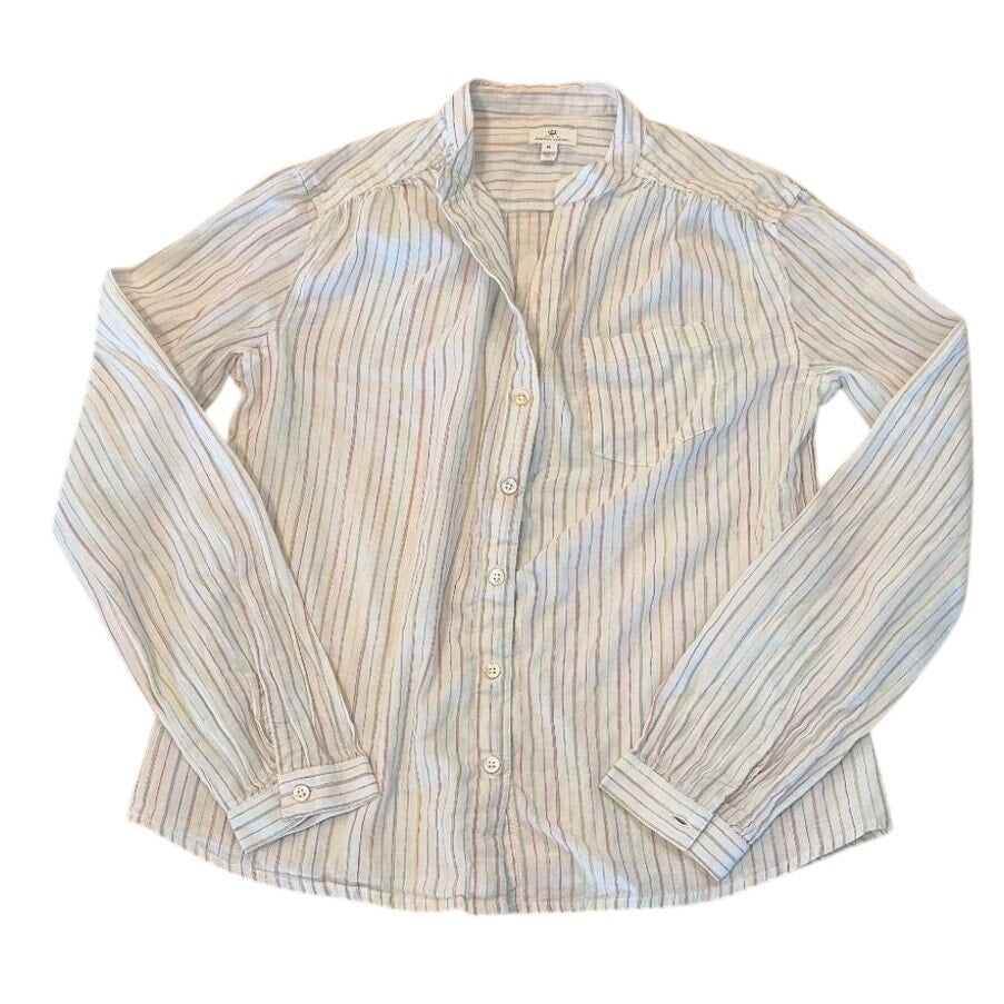 Johnny Cotton 100% Cotton Button Down Striped M