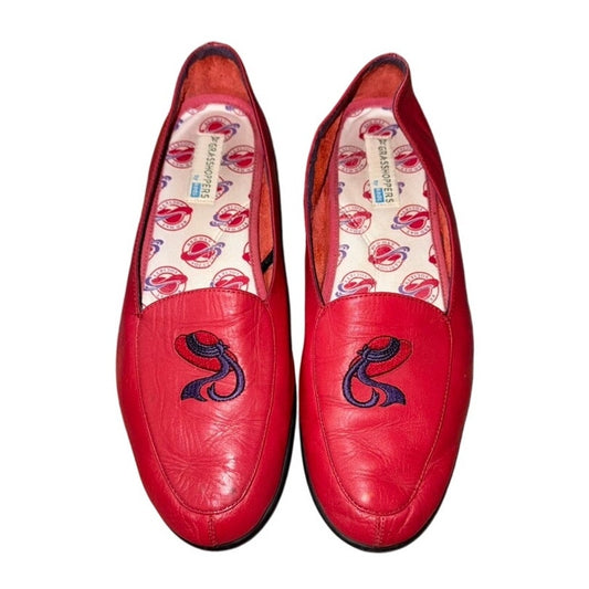 Red Hat Society Keds leather embroidered loafers sz 8.5