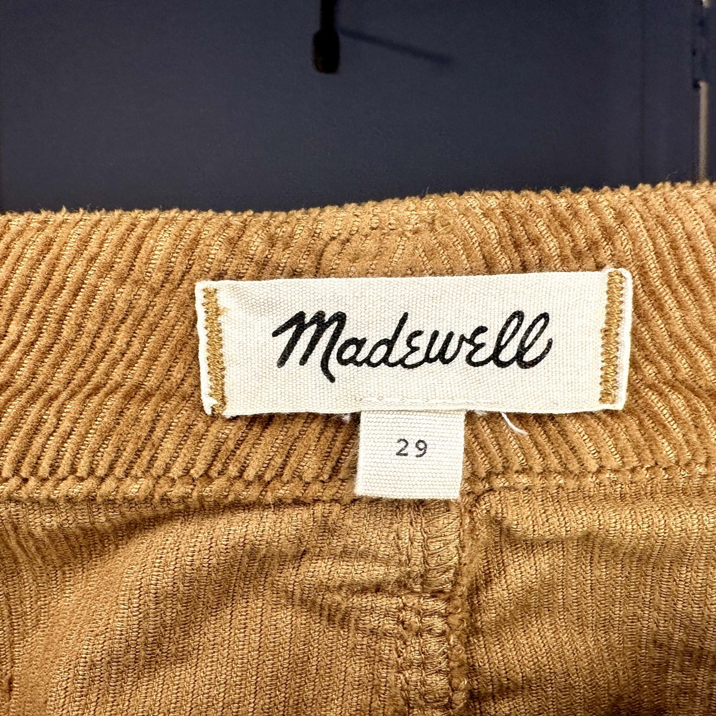 Madewell Corduroy Zipper Front Skirt sz 29