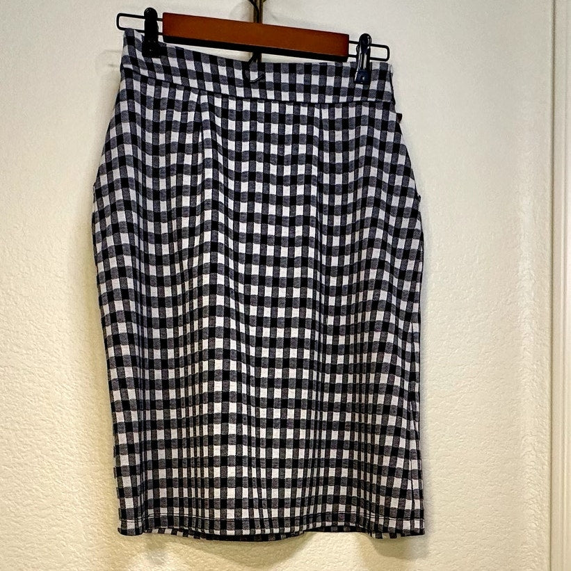 Downeast NWT Isabella Navy Gingham Skirt sz S