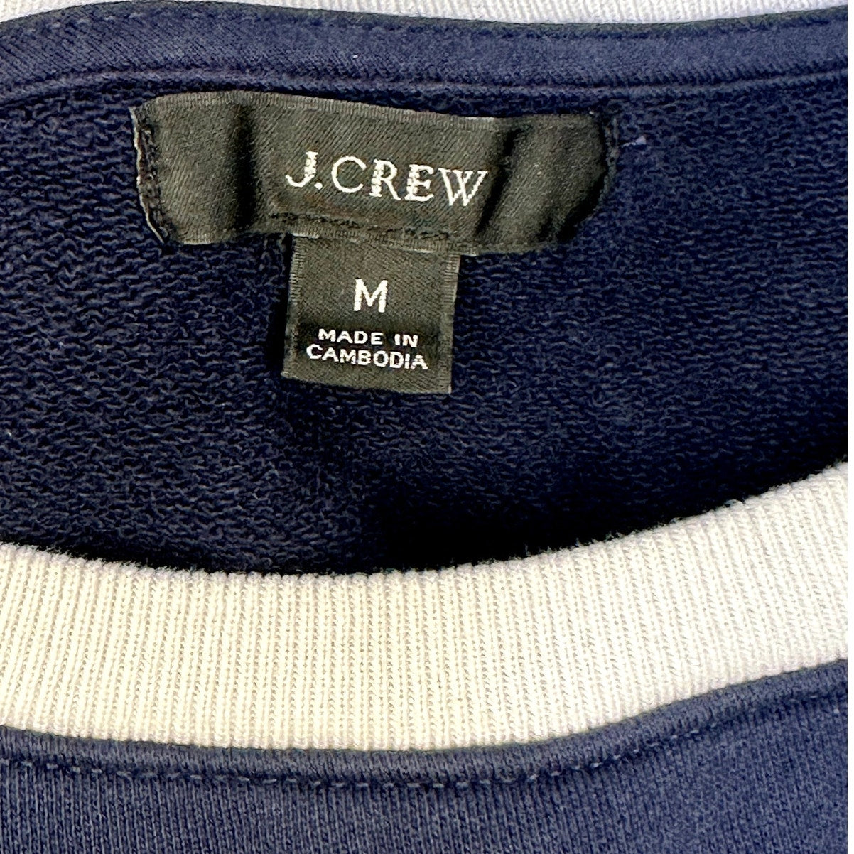 J Crew Blue University Terry Crop Boxy Sweatshirt sz M