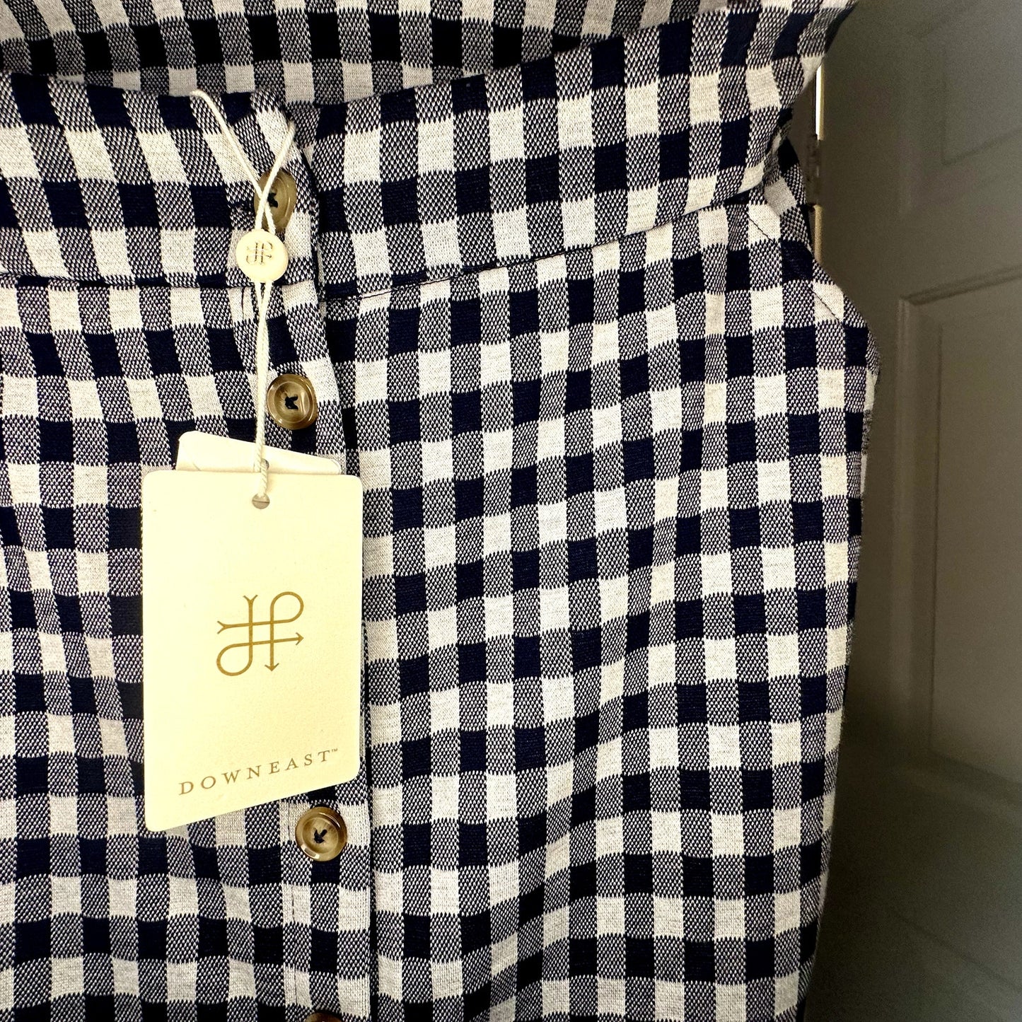 Downeast NWT Isabella Navy Gingham Skirt sz S