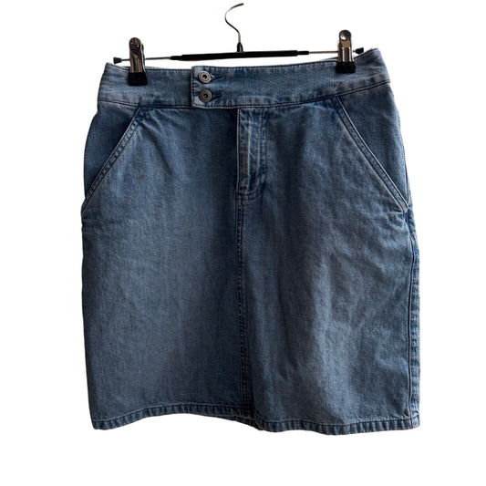 Liz Claiborne Size 4p Vintage 100% Cotton Denim Pencil Skirt