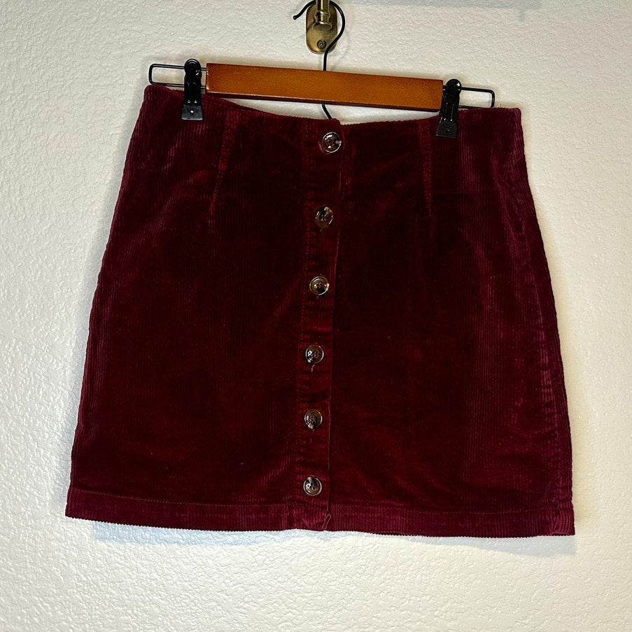 Others Follow Corduroy Button Up Skirt