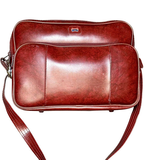 American Tourister Vintage Burgundy Leather Luggage Carry On
