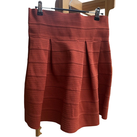H&M Size M Burnt Orange High Waisted Textured  Skirt