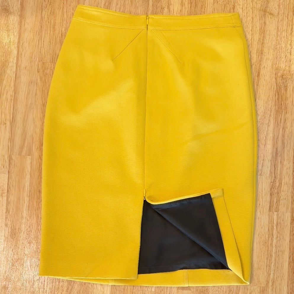 Alain Manoukian Italian knit blend Yellow pencil skirt sz40