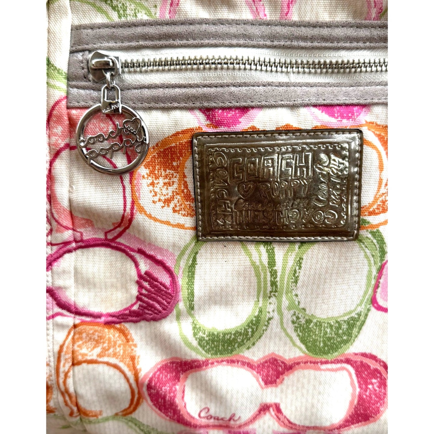 Coach Poppy Scribble Dream Signature C Multicolor Hobo Shoulder Bag Purse