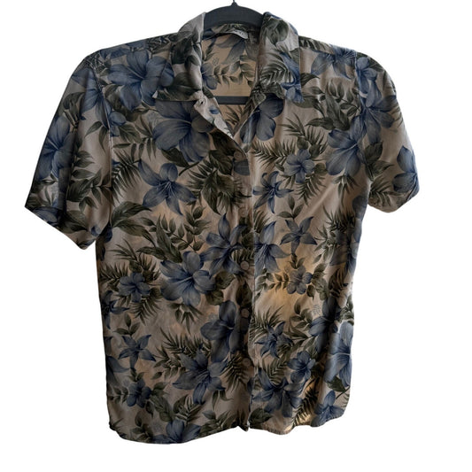 Analogy Size M Vintage Floral Hawiaian Button Up  shirt