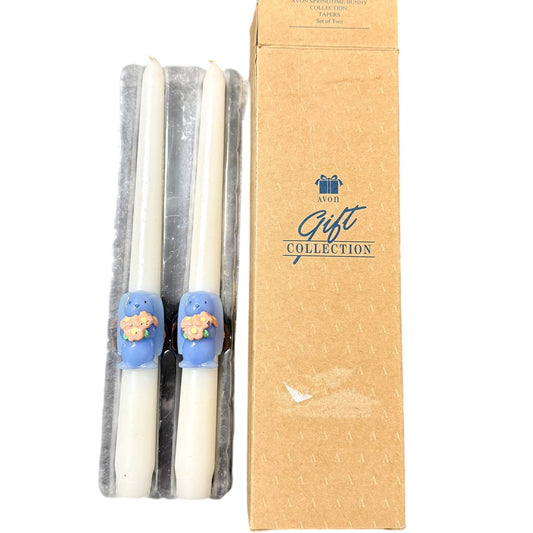Avon Gift Collection Easter Blue Bunny Taper White Candle