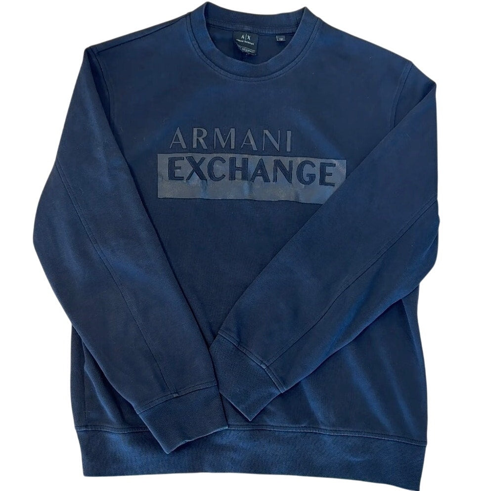 Armani Exchange Leather Logo Crewneck Mens M