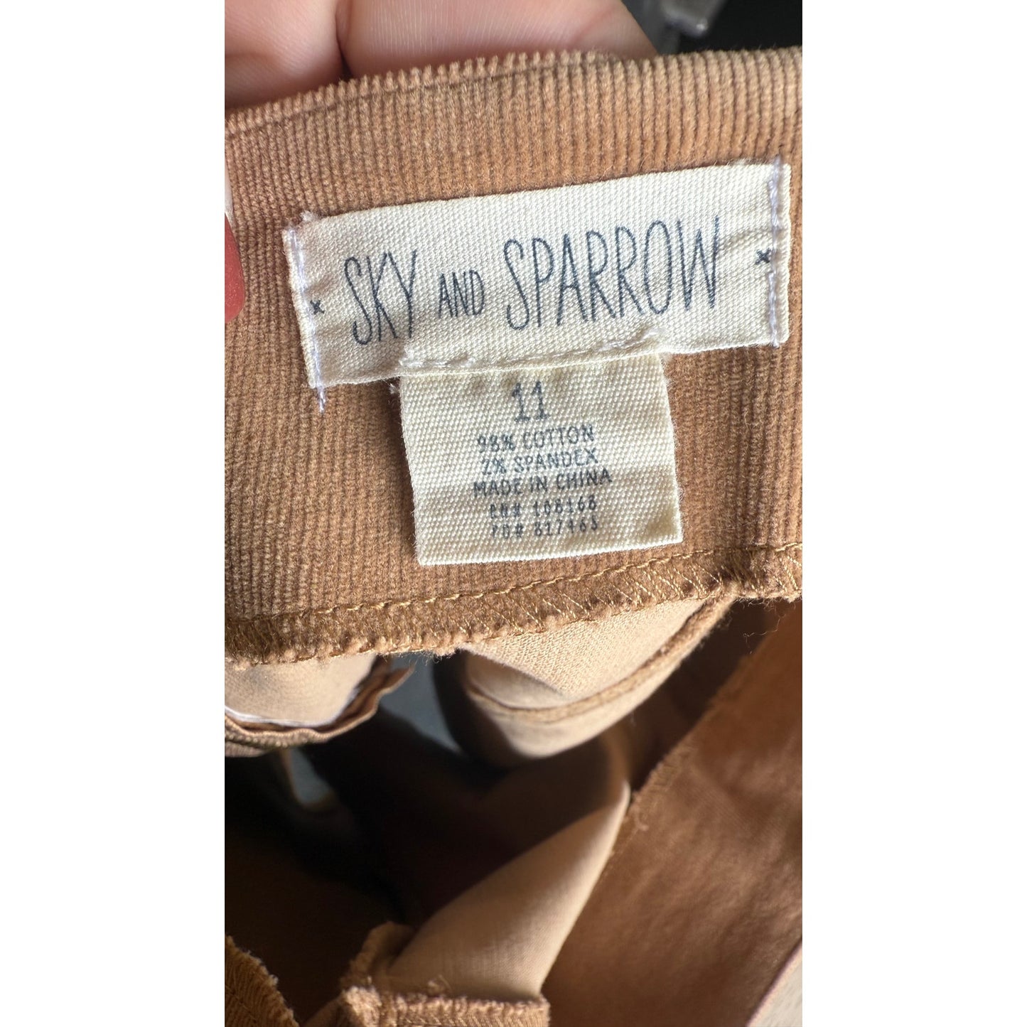 Sky and Sparrow Size 11 Cotton Blend Cordrouy mini Skirt