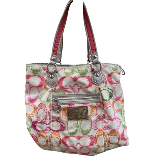 Coach Poppy Scribble Dream Signature C Multicolor Hobo Shoulder Bag Purse