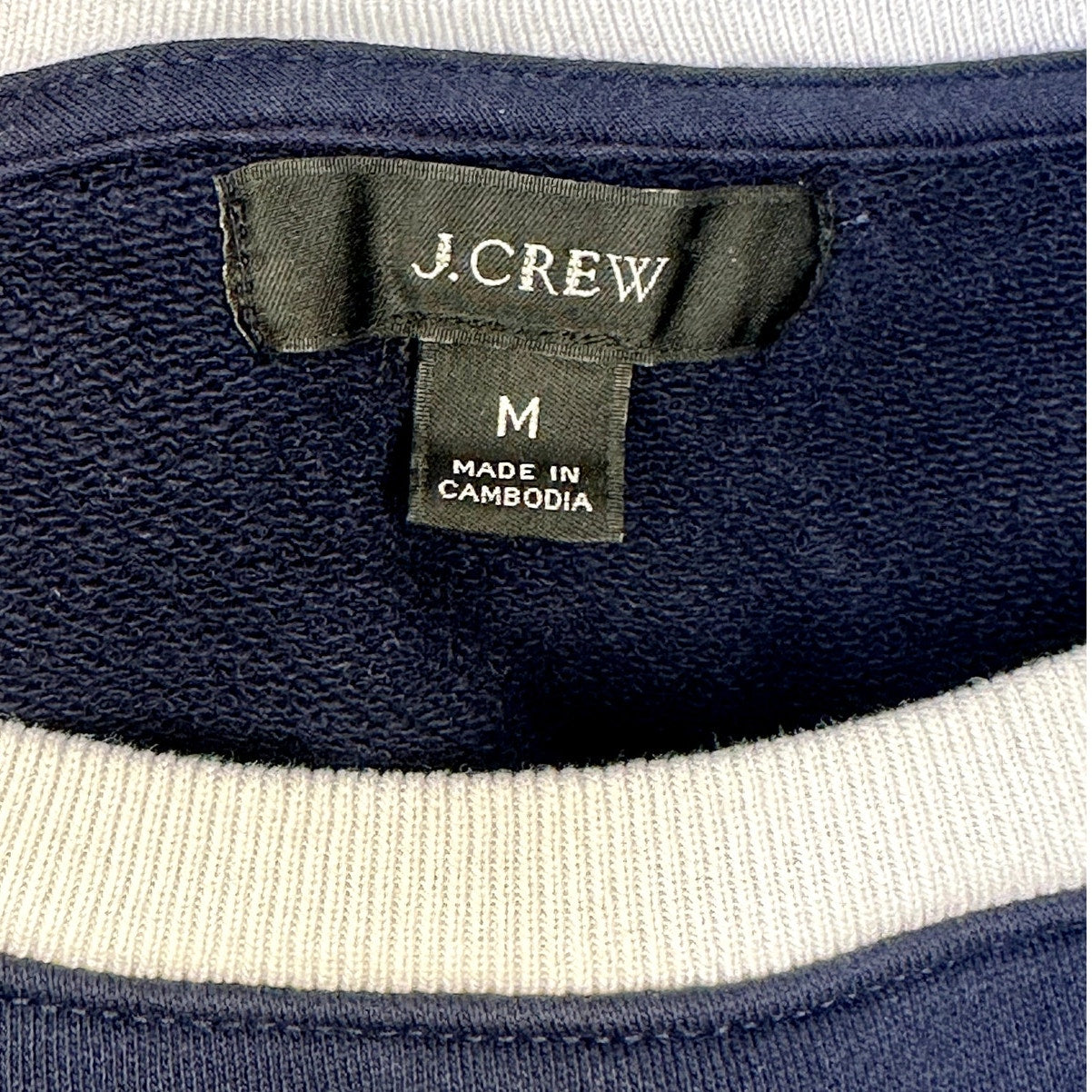 J Crew Blue University Terry Crop Boxy Sweatshirt sz M