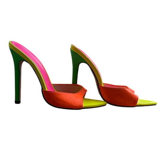 Color Block Neon Mule Stileto Heels size 35 (5)