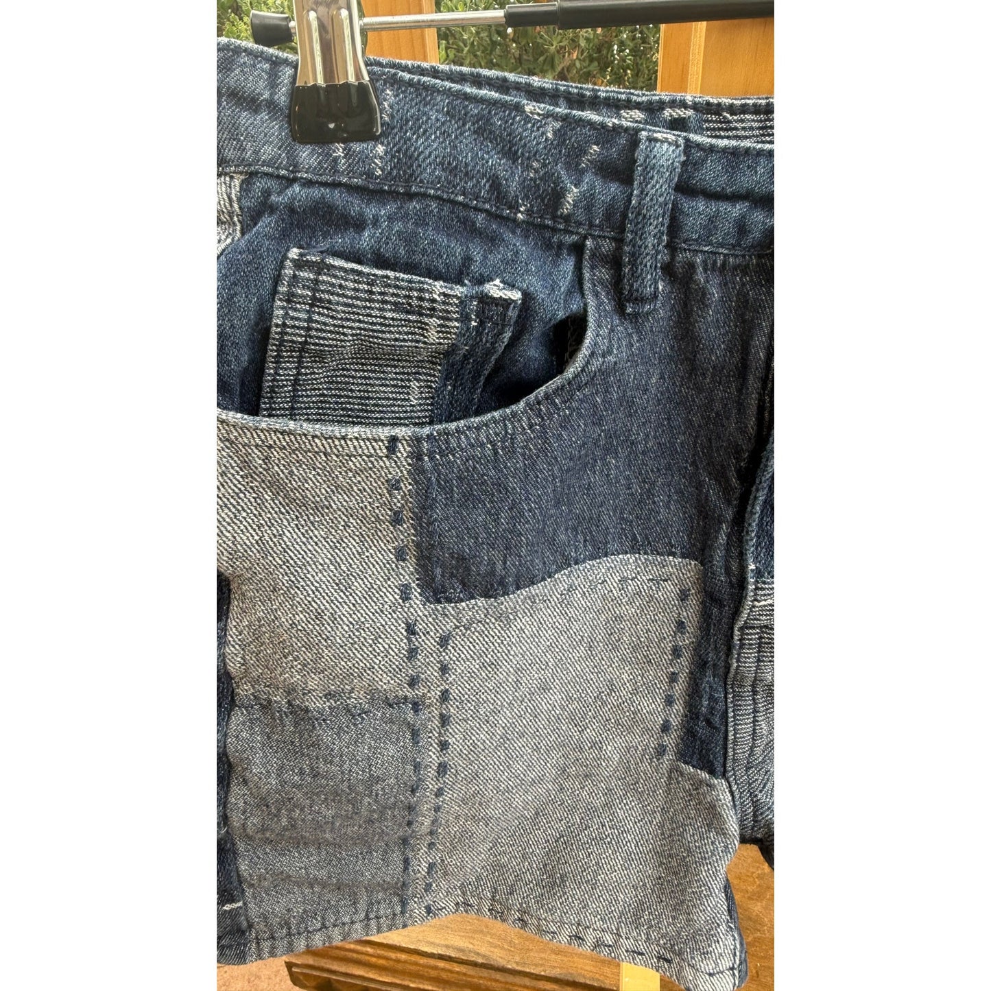 RomWe Size s Cotton Blend Patchwork Short