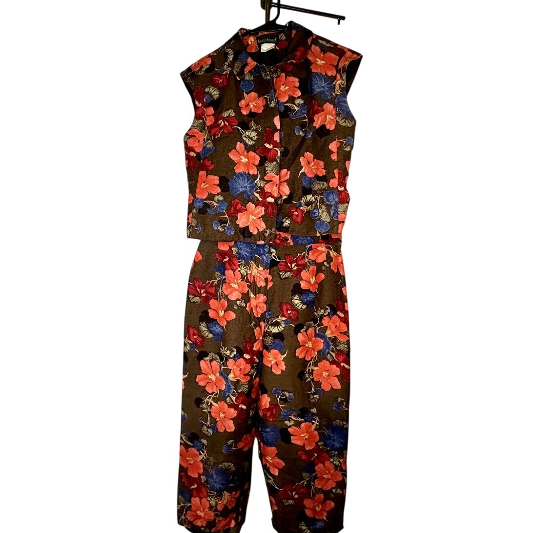 Vintage Harve Benard Women's Set Vest and Pant set 6P floral