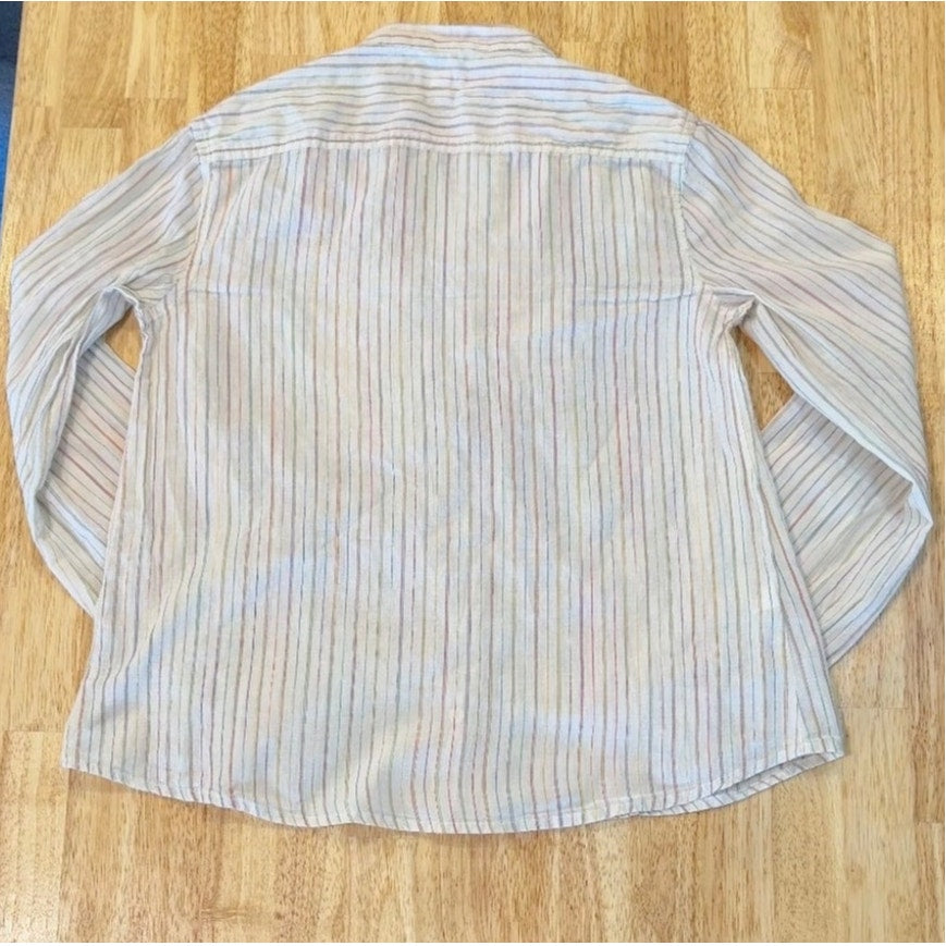 Johnny Cotton 100% Cotton Button Down Striped M